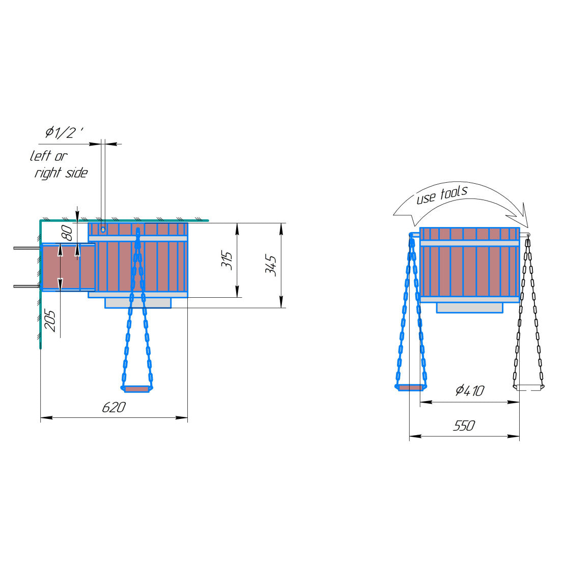 Cascadă COOLER termo 35 l cu inserție inox
