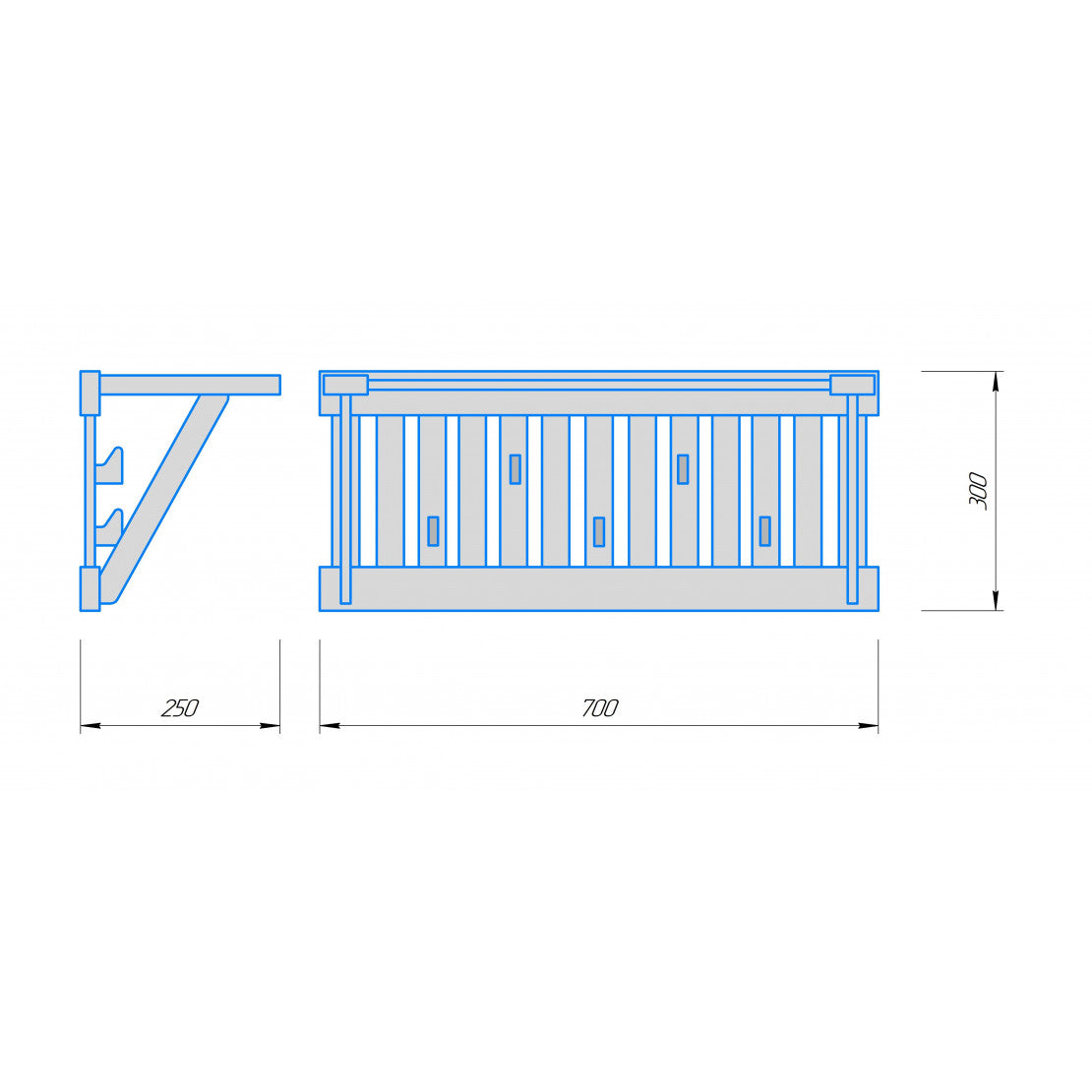 Cuier Tesli 700×300×250